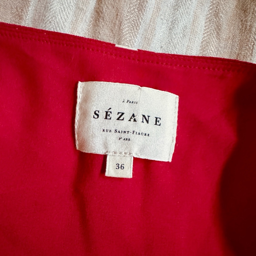 Sezane Laura Wrap Dress in Red Bouquet - Picture 5 of 7
